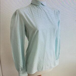 Spring Vintage Allen Solly Dress Shirt Pastel Blue Button Down Back / Size 4